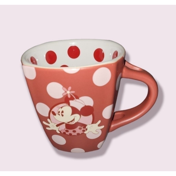 Disney Parks Minnie Mouse Coffee Mug Polka Dots Red White Pink - Picture 3 of 9